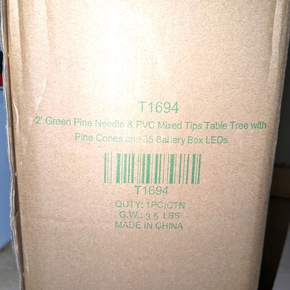 2ft. Pre-Lit Frosted Pine Artificial Christmas Tree with Pinecones - Picture 6 of 9